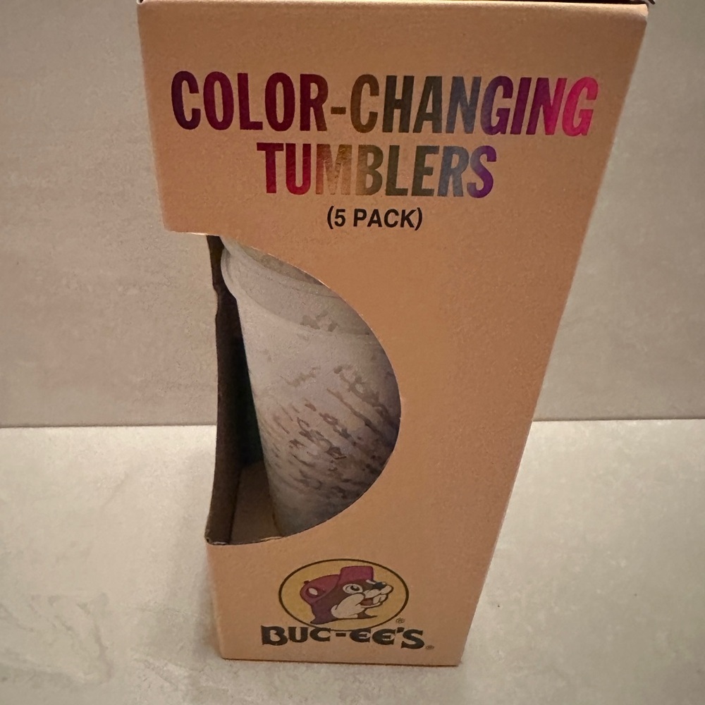 NEW Buc-ee’s Color-Changing Tumblers (5-Pack) – Tie-Dye Edition Brand New - Picture 2 of 6